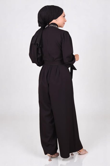 Parel Detailed Jumpsuit-jurk Zwart - Image 4