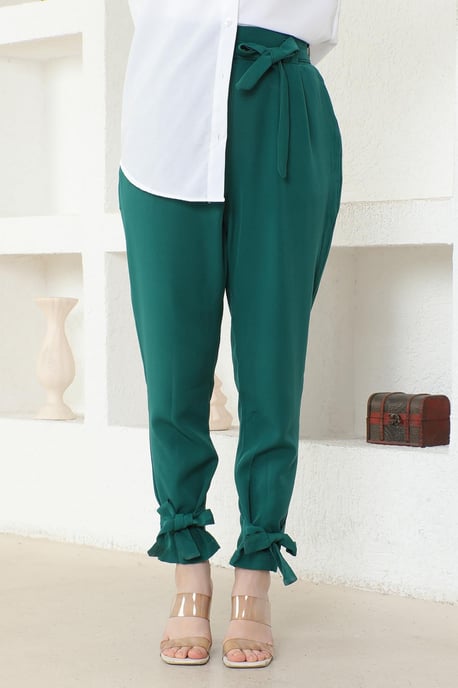 Met riem Broek Smaragdgroen - Image 4
