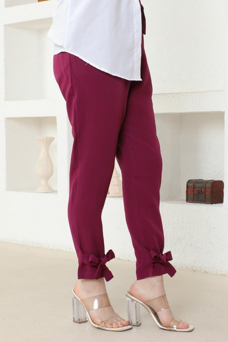 Met riem Broek Pruim - Image 3