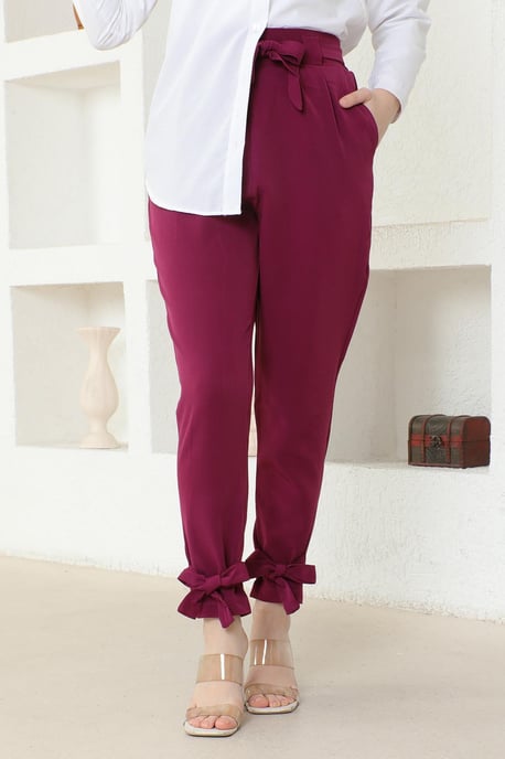 Met riem Broek Pruim - Image 4