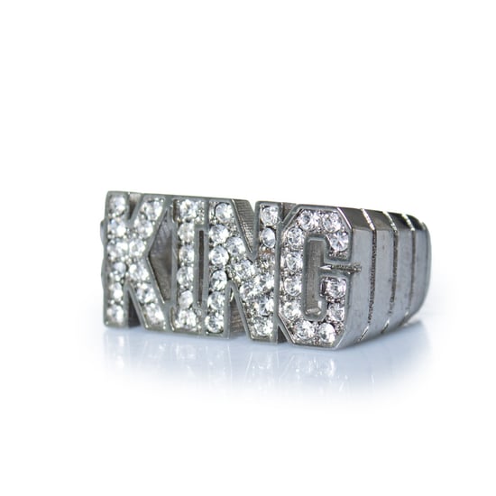 Dolce & Gabbana, zilveren KING ring met strass - Image 1