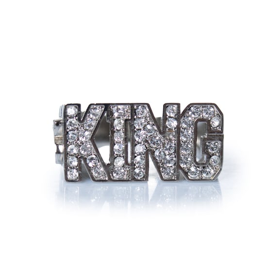 Dolce & Gabbana, zilveren KING ring met strass - Image 2