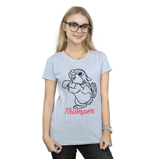 Disney Dames/Dames Bambi Thumper Lijntekening Katoenen T-Shirt (Sportgrijs) - Image 3