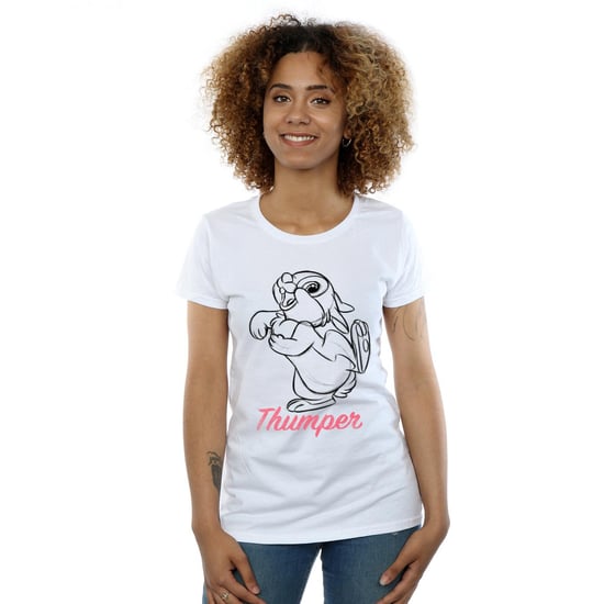 Disney Dames/Dames Bambi Thumper Lijntekening Katoenen T-Shirt (Wit) - Image 3
