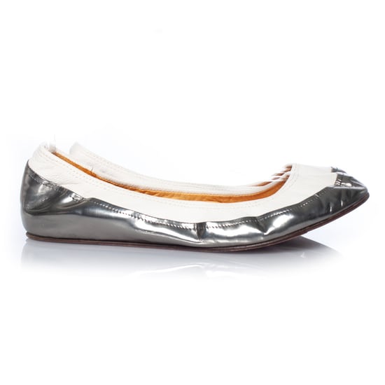Lanvin, stretch ballerina in wit en metallic - Image 4