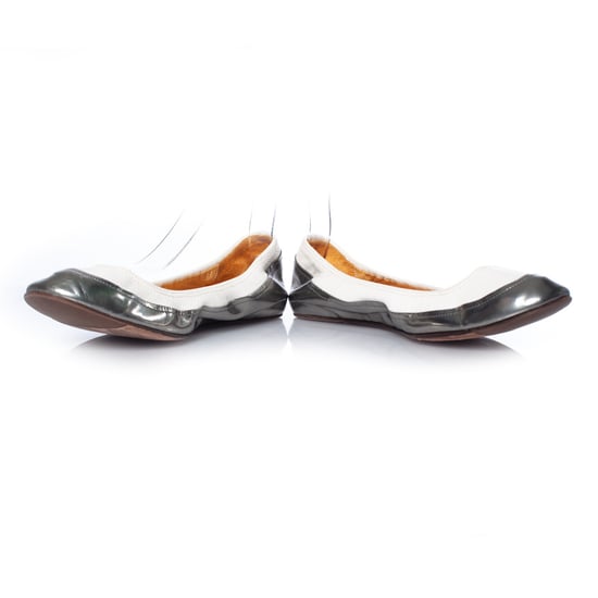Lanvin, stretch ballerina in wit en metallic - Image 5