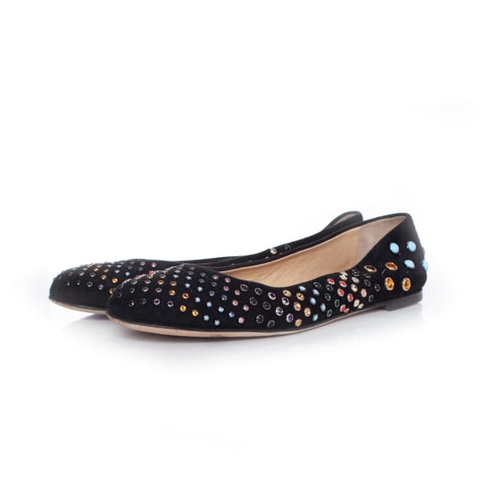 Giuseppe Zanotti, Suède ballerina met gekleurde studs - Image 1