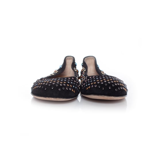 Giuseppe Zanotti, Suède ballerina met gekleurde studs - Image 3