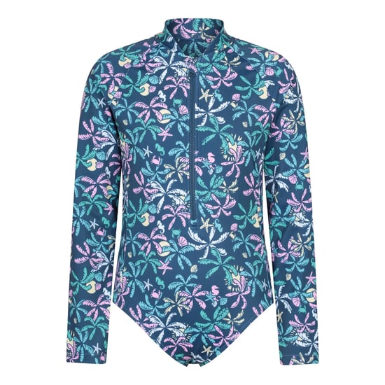 Mountain Warehouse Kinderen Mira Palm Leaf Rash Guard (Donker Teal) - Image 1
