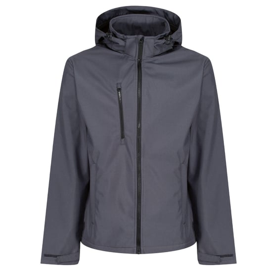 Regatta Professional Heren Venturer Softshell 3 Laags Hooded Jacket (Seal Grey/Zwart) - Image 1