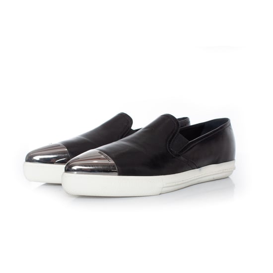 Miu Miu instapsneakers van zwart leer - Image 1