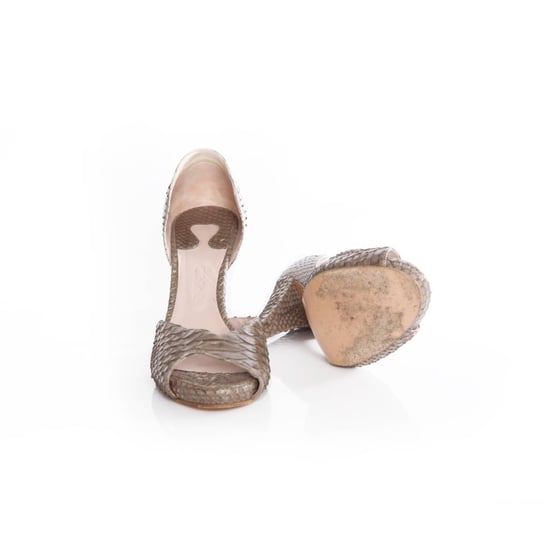 Chloe, grijze python peep-toe pump - Image 6