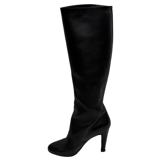 Christian Louboutin Amandel-Tip Knie-Hoge Laarzen in Zwart Leer - Image 4