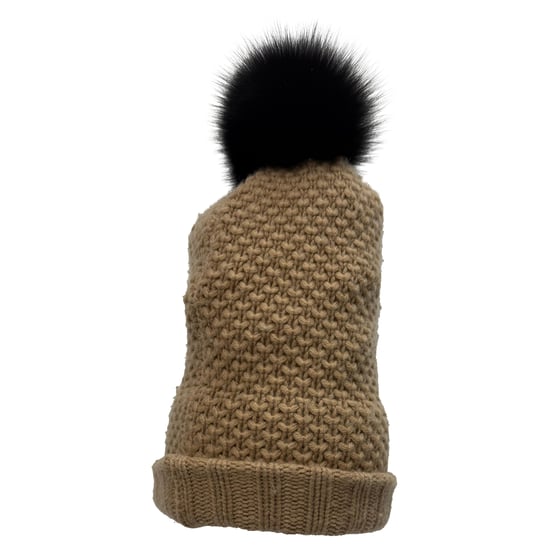 Burberry Gebreide Pom-Pom Muts van Bruin Wol - Image 3