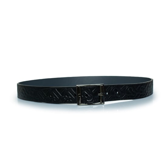 Burberry leren riem met B-reliëf in zwart - Image 1