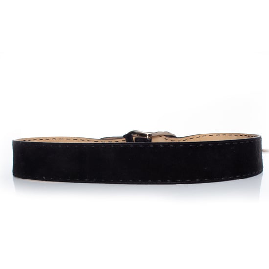 Prada, zwarte suède riem met zilveren gesp. - Image 2