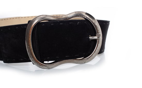 Prada, zwarte suède riem met zilveren gesp. - Image 5