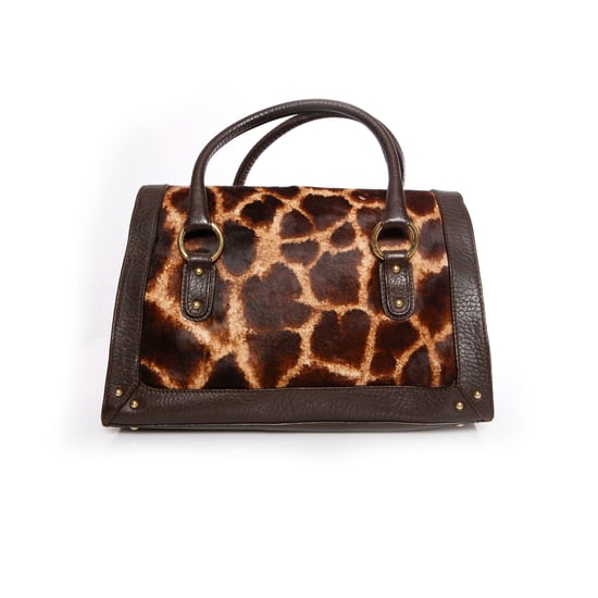 Dolce & Gabbana, handtas van bruin leer met giraffeprint van kalfsleer. - Image 2