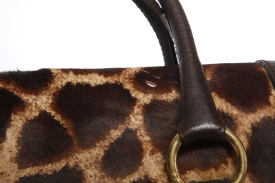 Dolce & Gabbana, handtas van bruin leer met giraffeprint van kalfsleer. - Image 6