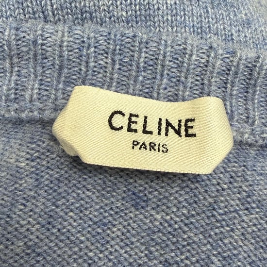 Celine V-hals trui in blauw kasjmier - Image 4