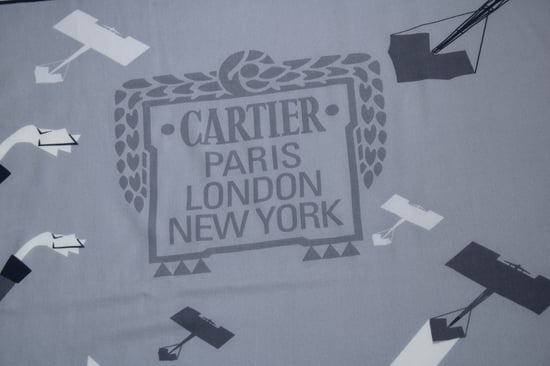 Cartier, grijze bon voyage wollen franjer sjaal - Image 4