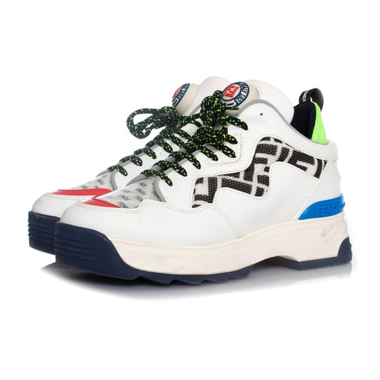 Fendi, Witte leren T REX sneakers - Image 1