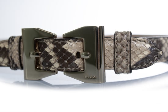 Gucci riem van pythonleer met gouden metalen strik - Image 5