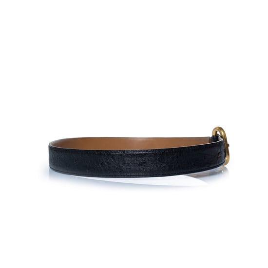 Delvaux, struisvogel zwart leren tailleband - Image 4