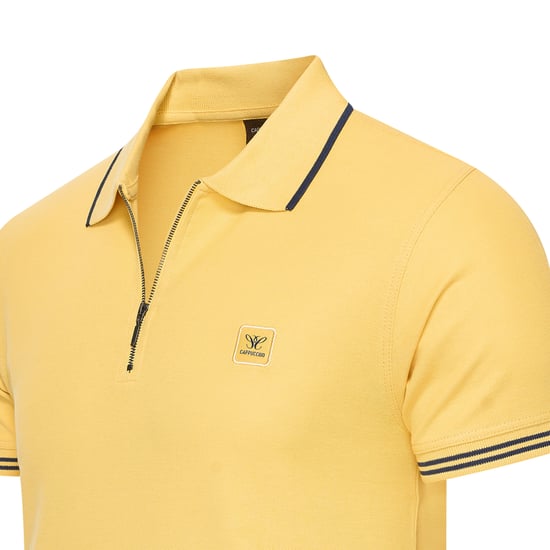 Cappuccino Italia Polo SS Polo Zip Polo Torino Geel - Image 2