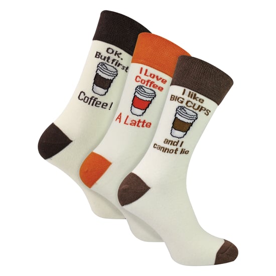 3 Paar Heren Noviteit Katoenrijke Pun Sokken | Grappige Eten Drink Slogan | Cadeau Idee - Image 3