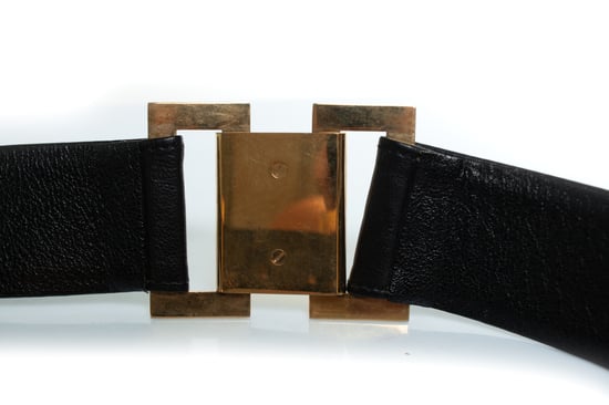 Chanel vintage zwarte leren riem met logo - Image 4