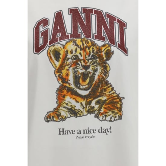 Ganni Witte Katoenen T-Shirt - Image 3
