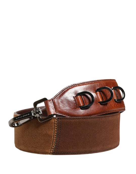 Dolce & Gabbana Bruine Paarden Velours Leren Tas Accessoire Schouderband - Image 1