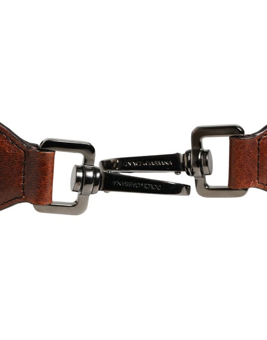 Dolce & Gabbana Bruine Paarden Velours Leren Tas Accessoire Schouderband - Image 4