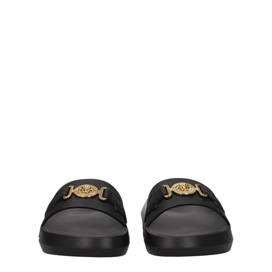 Versace Zwarte Leren Slippers - Image 3