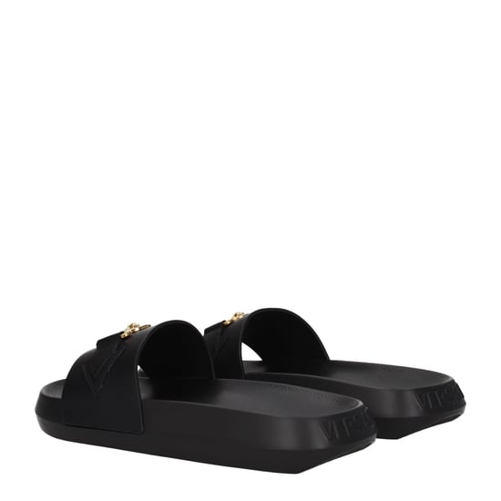 Versace Zwarte Leren Slippers - Image 4
