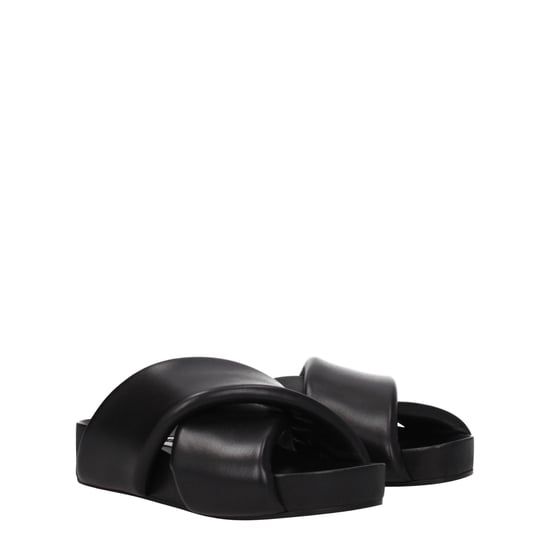 Jil Sander Zwarte Leren Slippers - Image 2