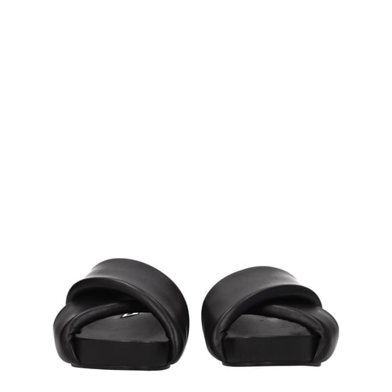 Jil Sander Zwarte Leren Slippers - Image 3