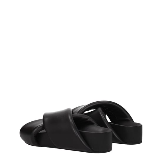 Jil Sander Zwarte Leren Slippers - Image 4