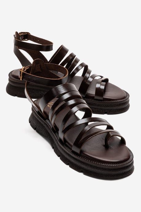 Pelsa Leren Multi Strap Sandaal - Image 1