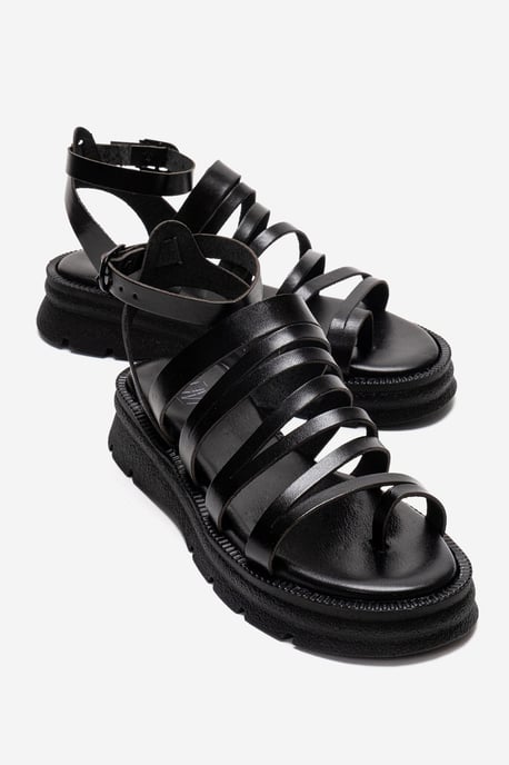 Pelsa Leren Multi Strap Sandaal - Image 1