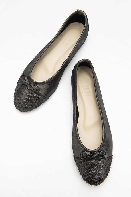 Copos Leren Strik Neus Ballerina - Image 2