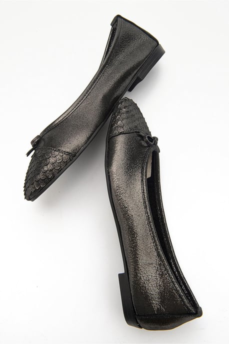 Copos Leren Strik Neus Ballerina - Image 3