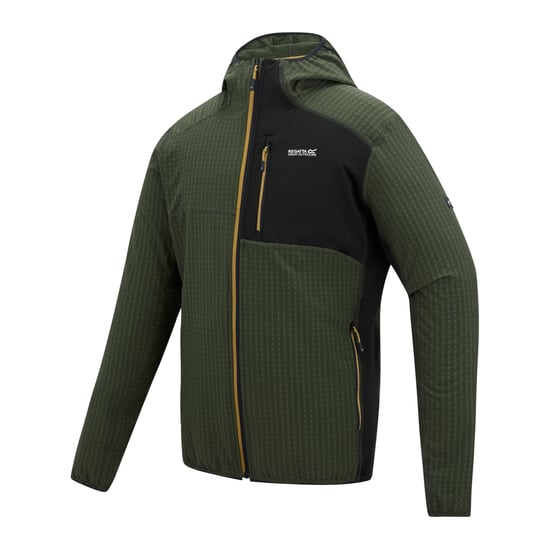 Regatta Heren Alven Full Zip Fleecejack (Donkere kaki/zwart) - Image 3