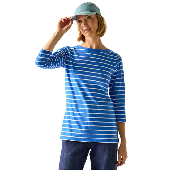 Regatta Dames/Dames Baylette II Gestreept T-shirt (Sonisch blauw/wit) - Image 4