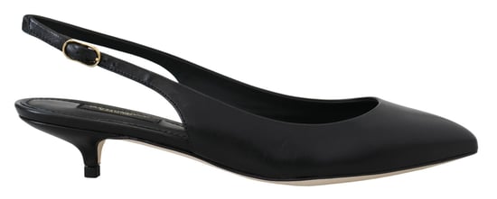 Dolce & Gabbana Zwarte Leren Slingback Hakken Pumps Schoenen - Image 1