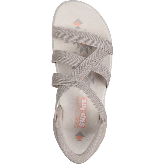 Skechers Reggae Slim Stretch Flex Textiel Dames Sandalen Taupe - Image 3