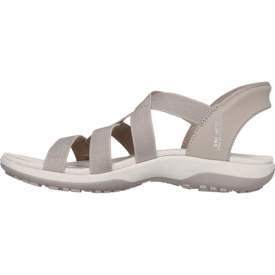 Skechers Reggae Slim Stretch Flex Textiel Dames Sandalen Taupe - Image 4