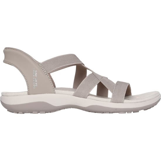 Skechers Reggae Slim Stretch Flex Textiel Dames Sandalen Taupe - Image 5