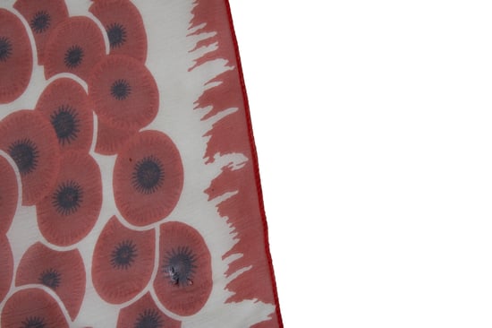 Hermès, zijden sjaal met rode bloemprint - Image 4